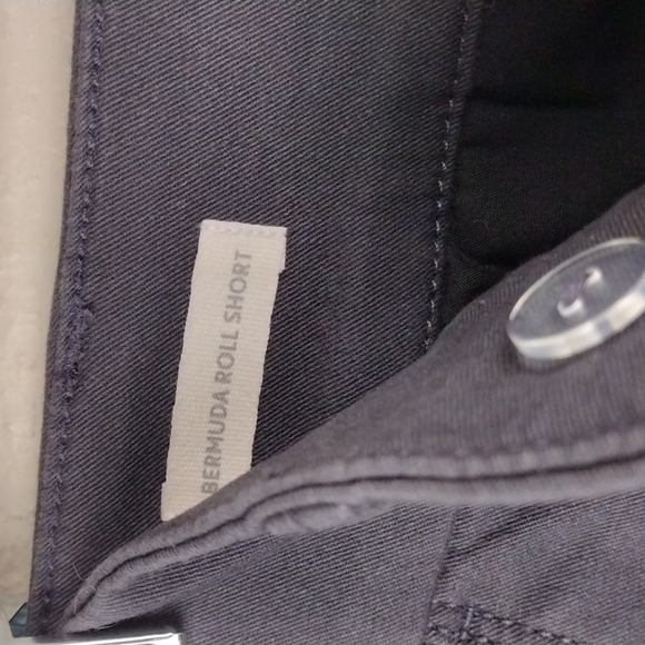 LOFT Outlet Petite Dark Gray Mid Rise Dress Bermuda Roll Shorts - Picture 7 of 13